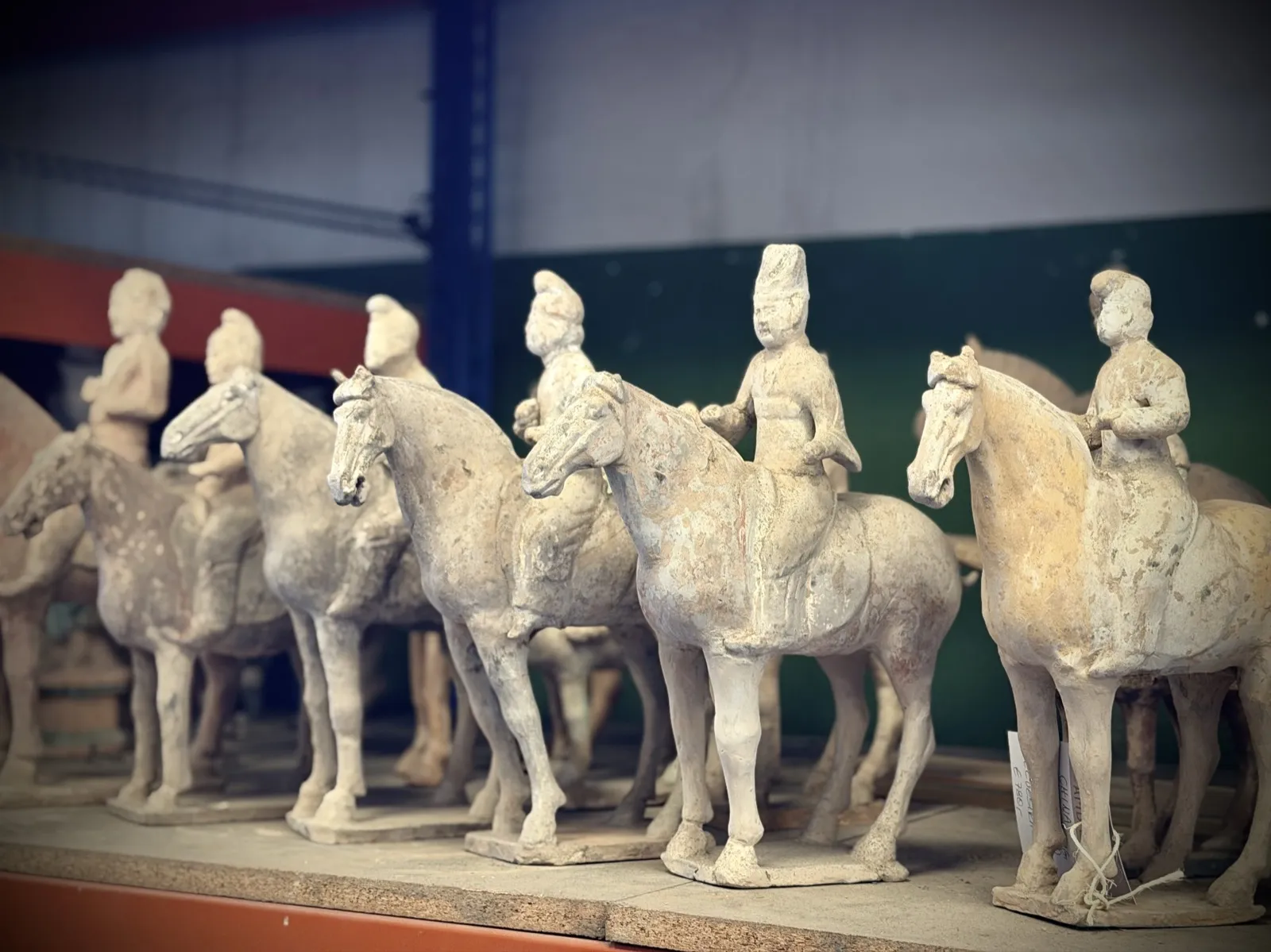 Chinese terracotta tomb cavalry, horses with riders