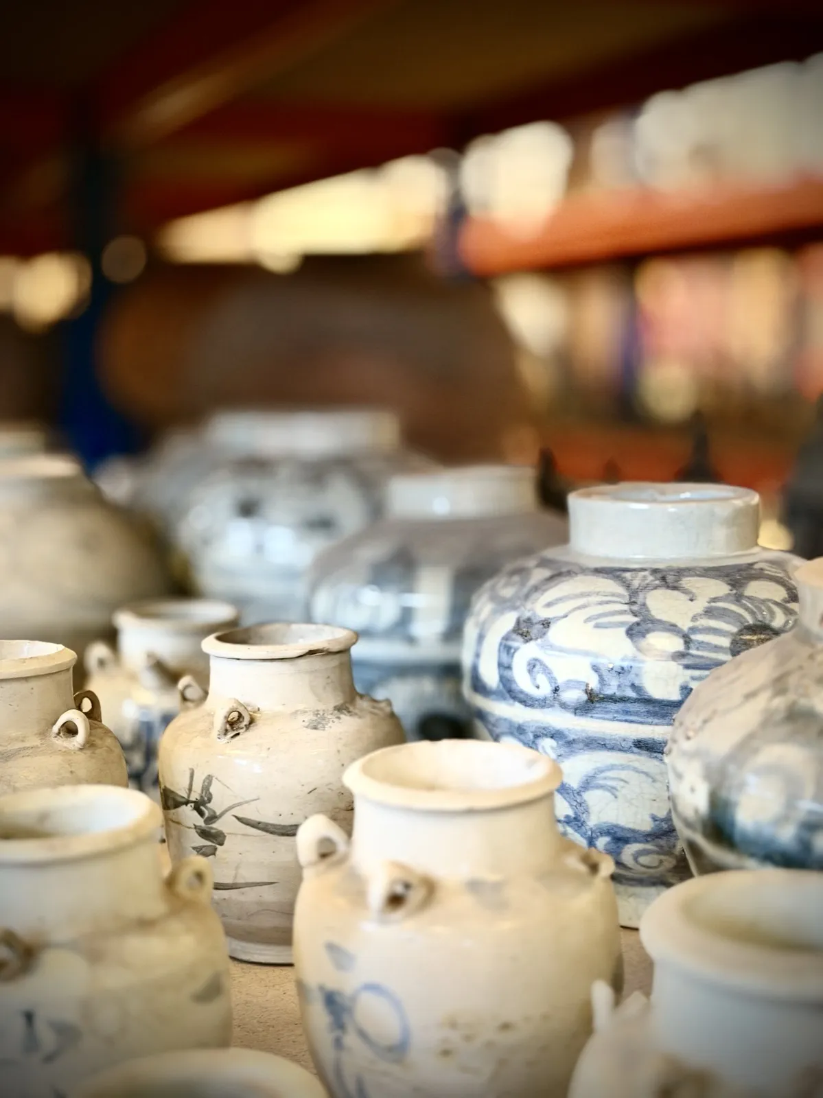 Blue-and-white and provincial glazed ceramic jars