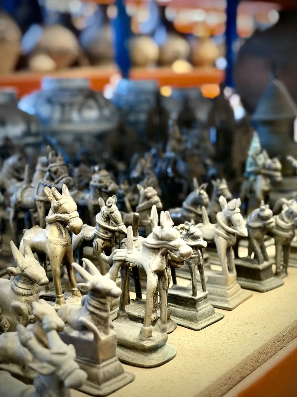 Rows of small cast-bronze ritual figures